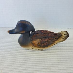 Wood Duck Figurine Bird Vintage 6.5"x3.5"